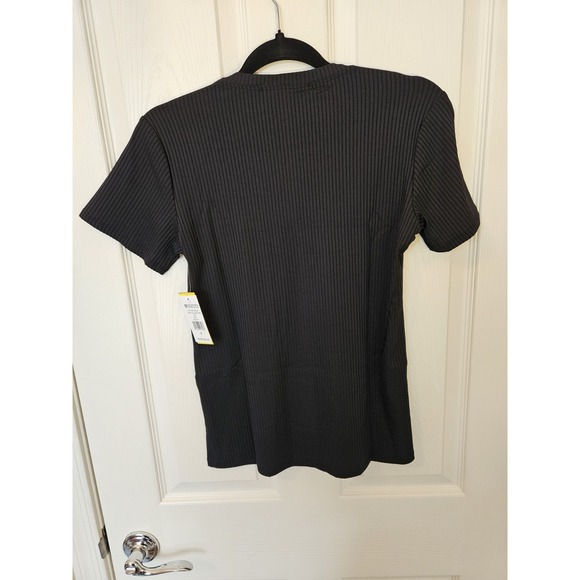 NWT ELEVEN By Venus Williams Love to Love Rib Tee "Black", Size Medium, MSRP $58 - Picture 4 of 6